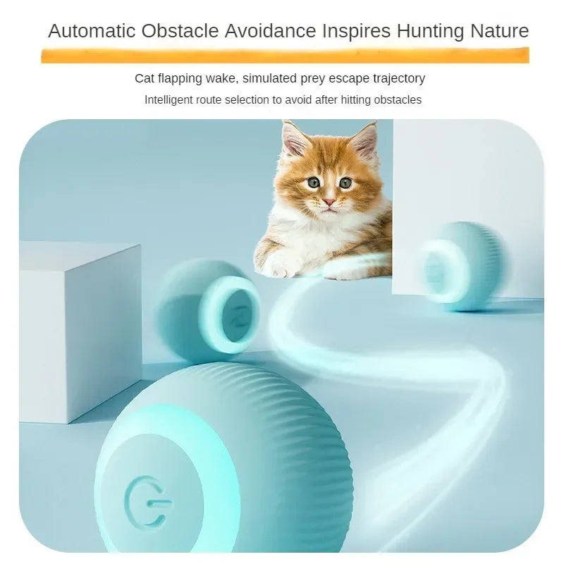 Automatic Moving Cat Toy Ball Rechargeable Interactive Pet Ball