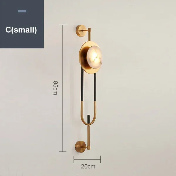 Luxury Villa Marble Wall Lamp Corridor Long Pole Wall Light Living Room Lamp Sofa Background Bedroom Bedside Lamp LED Lighting