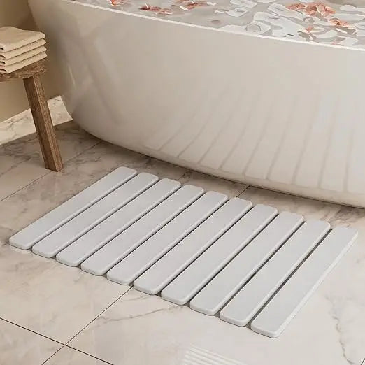 Foldable Diatomaceous Stone Bath Mat Quick Dry Non Slip Absorbent