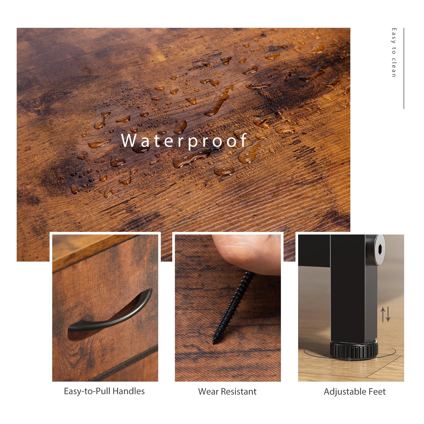 JHK Bedside Table Dresser With 10 Fabric Drawers Steel Frame