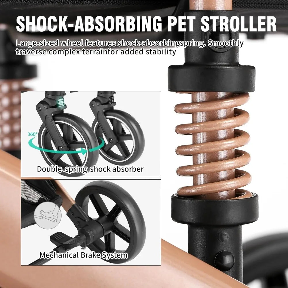 TIFICY 4 In 1 Pet Stroller With Detachable Carrier