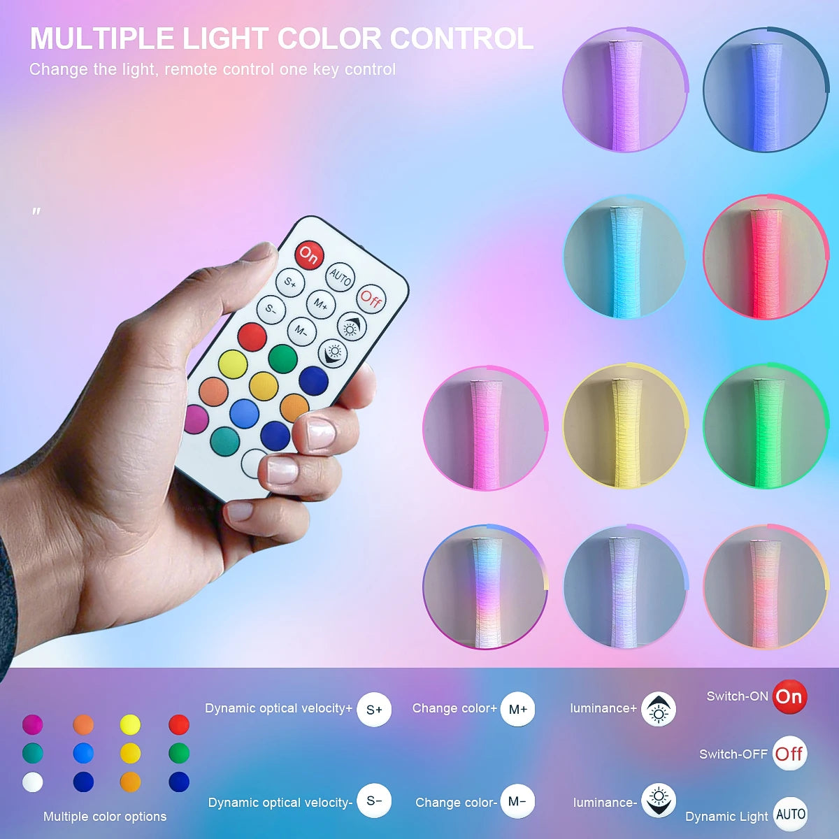 Paper Floor Lamp RGB LED Smart Lamp With Remote Control