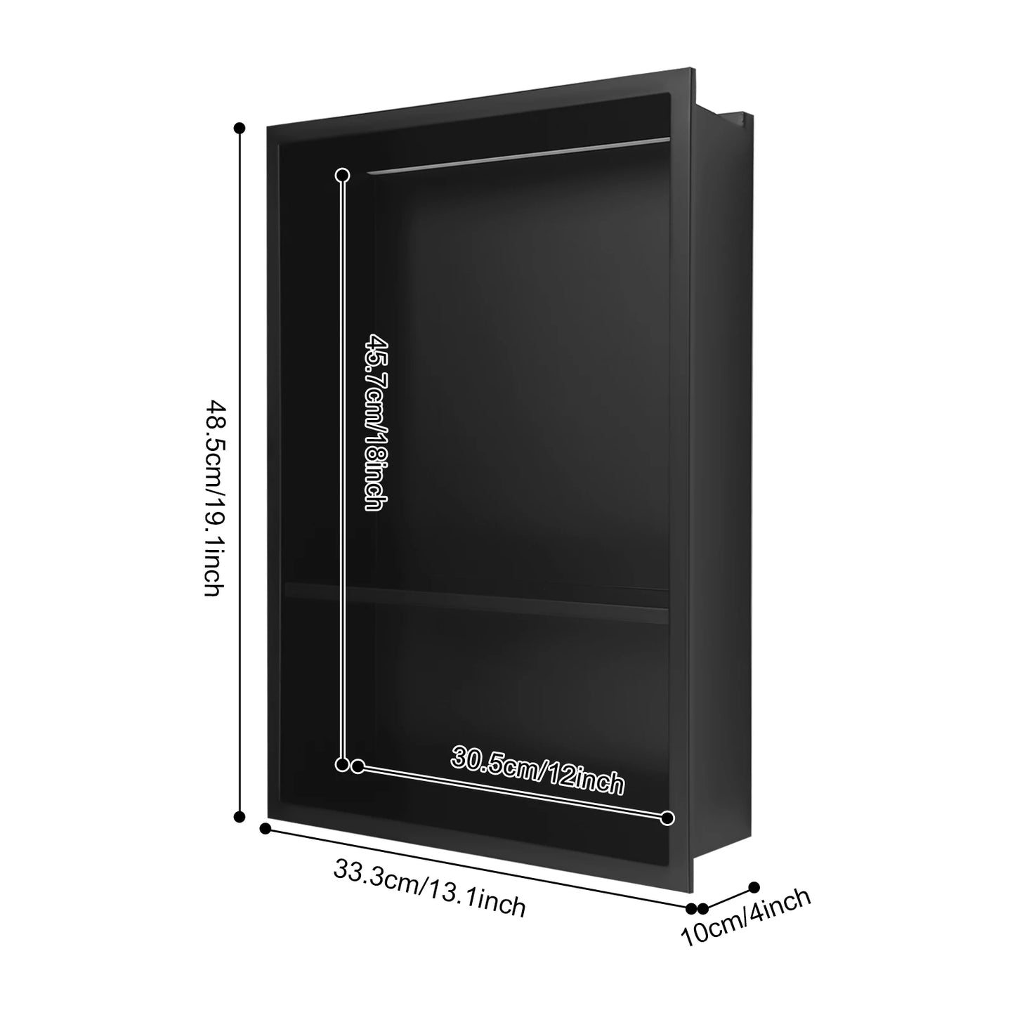 Stainless Steel Recessed Wall Niche with LED Light 2/3-Tier Bathroom Shelves Concealed Shower Niche Shelf Bbathroom Cabinet