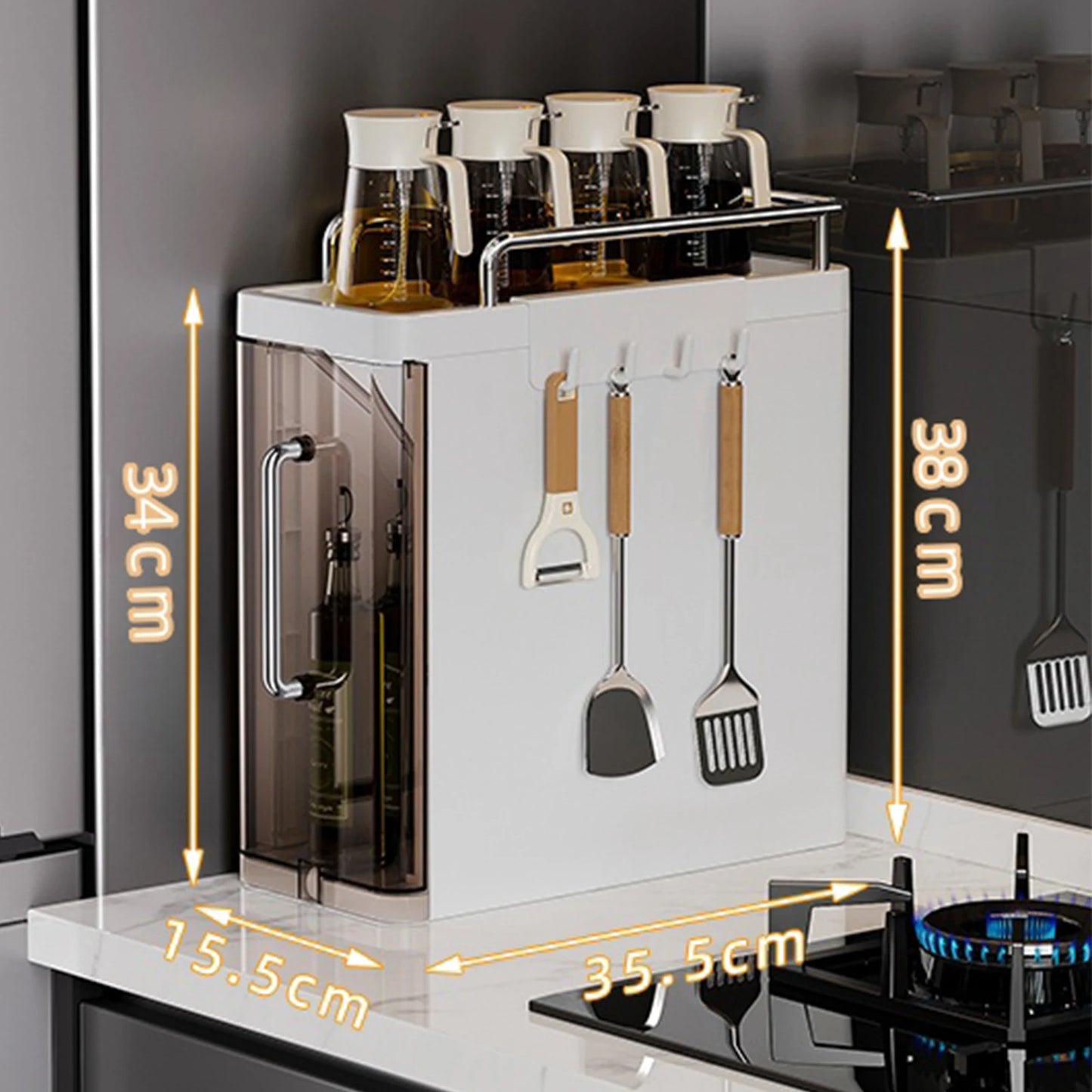 HiMISS Two Three Layer Kitchen Utensil Rack Pullout Spice Shelf