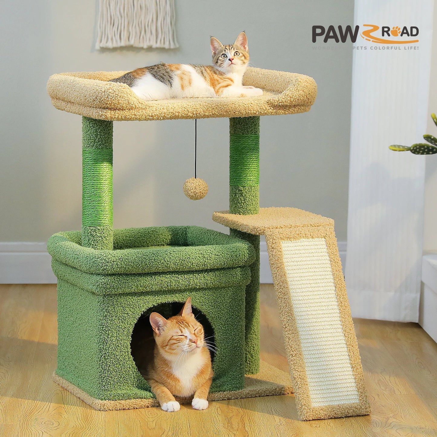 PAWZ Road Indoor Cat Tree With Scratching Post And Perch