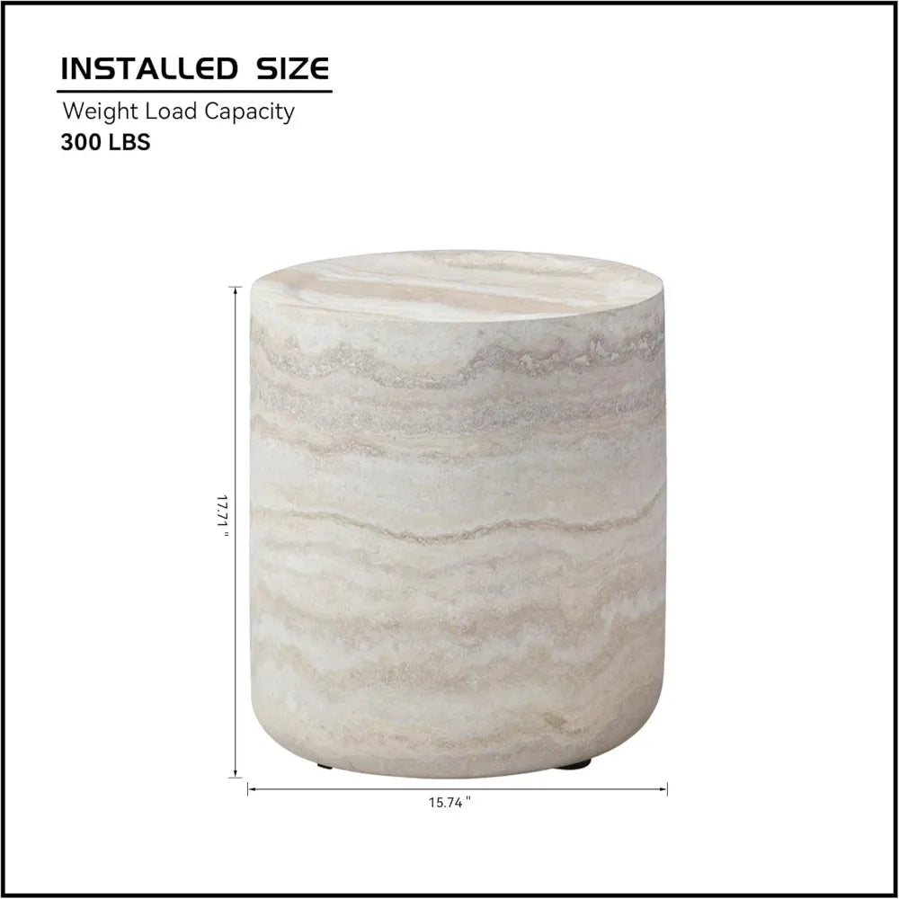 15.74 Inch Small Side Table for Living Room, Round Coffee Table Modern Center End Table for Small Space Apartment, Office