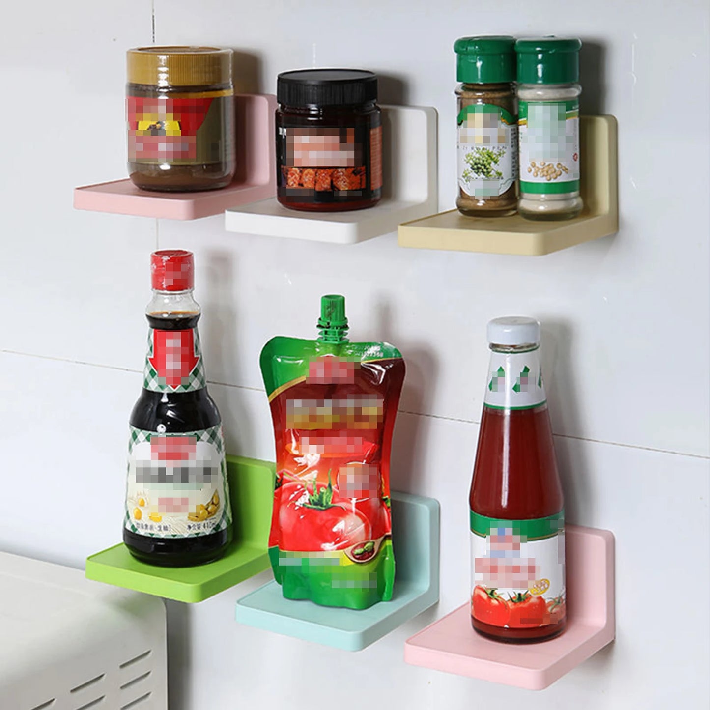 Two Piece Self Adhesive Bathroom Storage Shelves No Drill