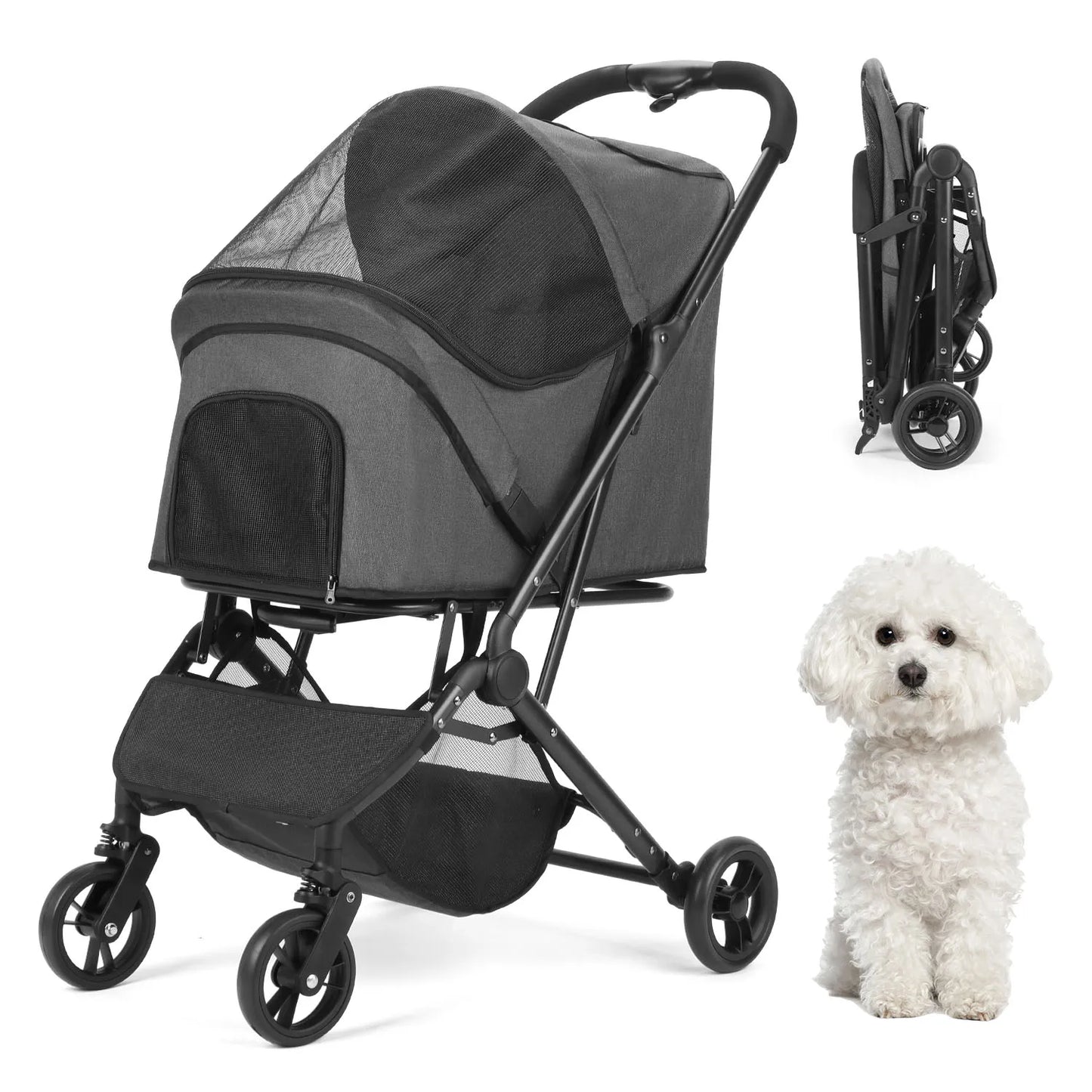 Wedyvko Pet Trolley Jogging Stroller For Dogs And Cats
