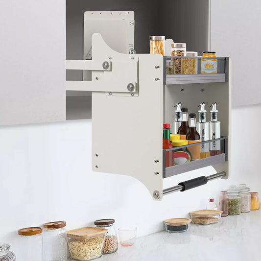 Hign-concerned Chemical 2 Tier Kitchen Pull Down Shelf Cabinet Organizer