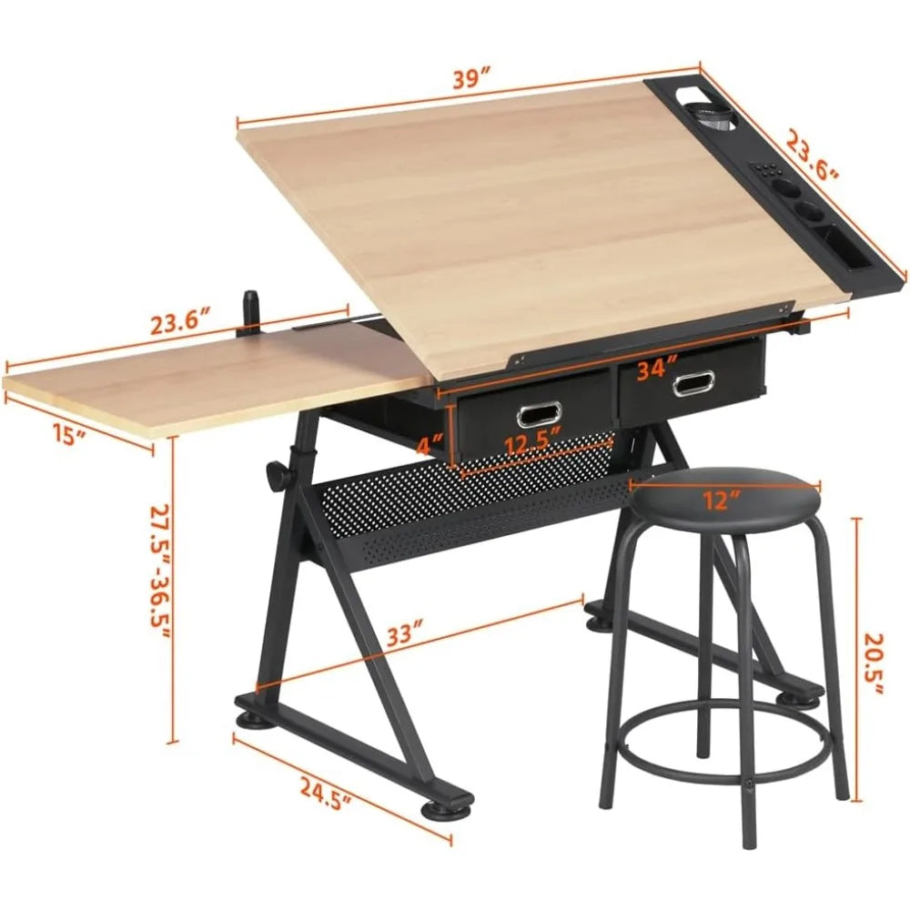 Artist Desk Tilting Tabletop Art Craft Desk For Sketching