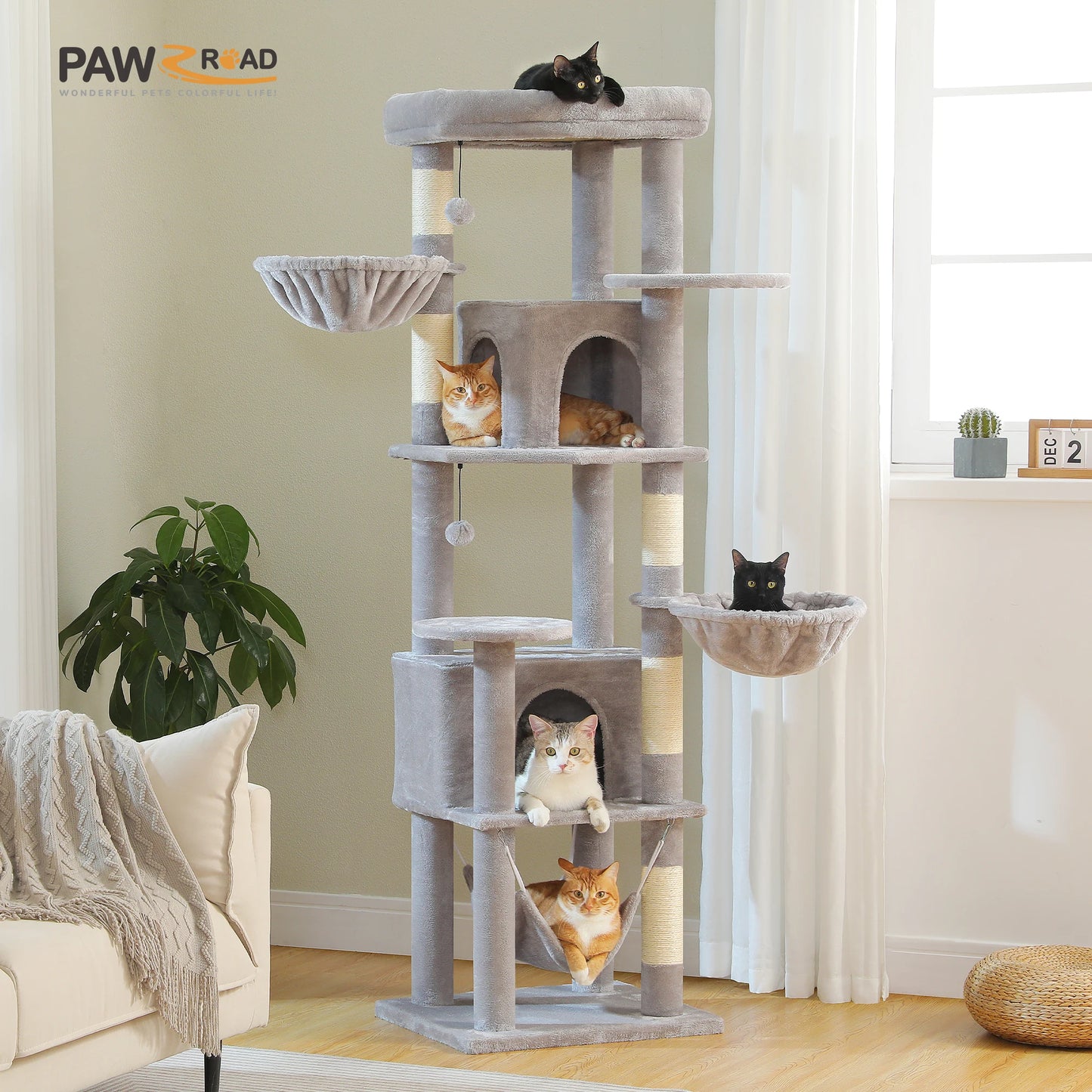 PEQULTICN Luxury Cat Tree With Sisal Scratching Posts
