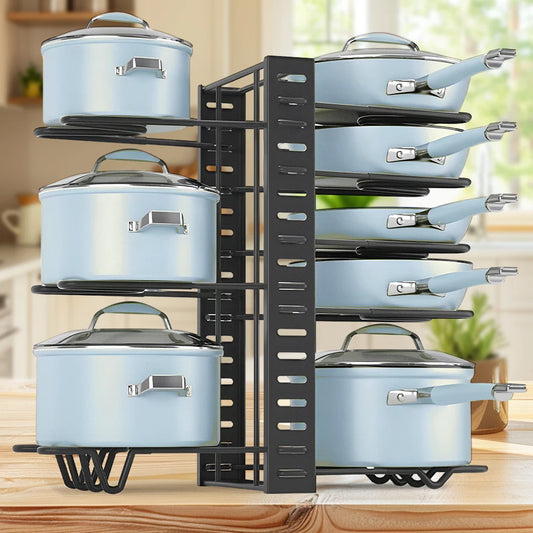 Durable Metal Pot Rack Organizer For Cabinet Storage