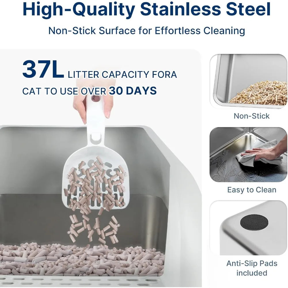 Paw Libe Stainless Steel Sifting Litter Box With Drawer