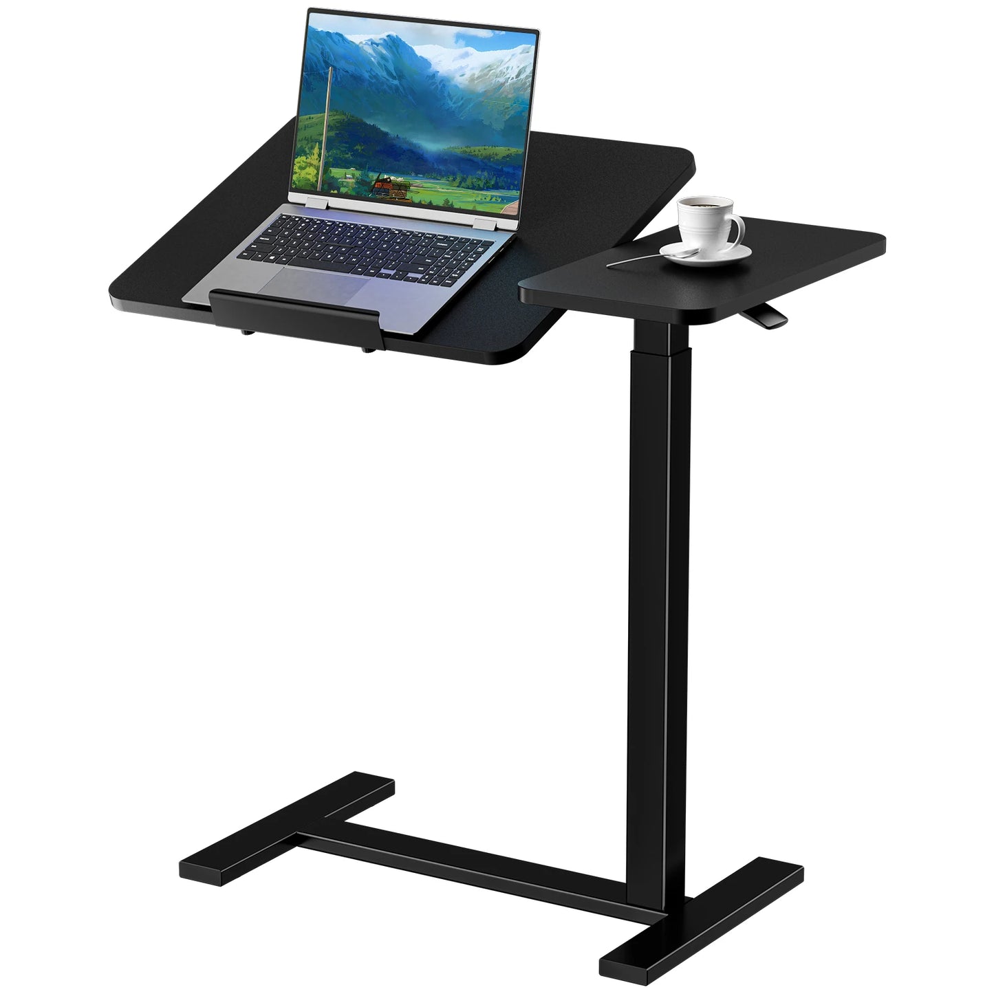 JHK Overbed Bedside Flip Lap Desk With Wheels Tilt Top
