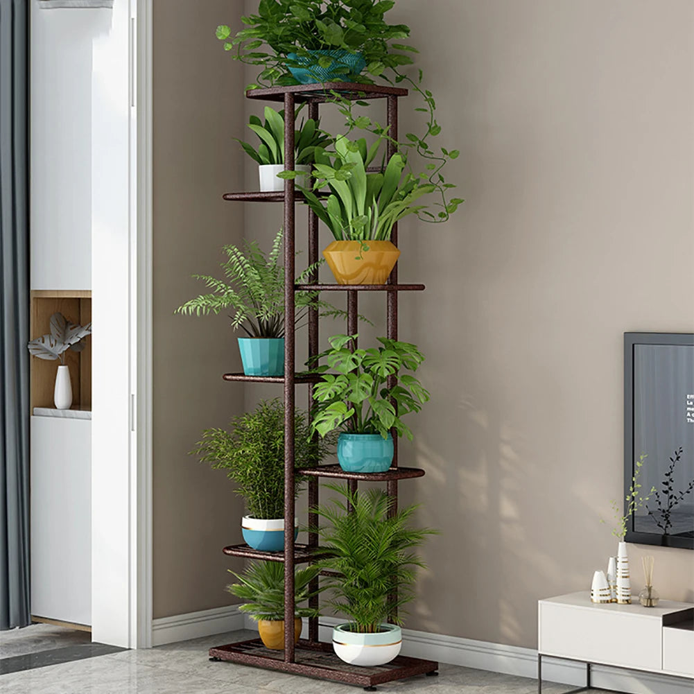 HiMISS 7 Tier Plant Stand Indoor Outdoor Metal Shelf