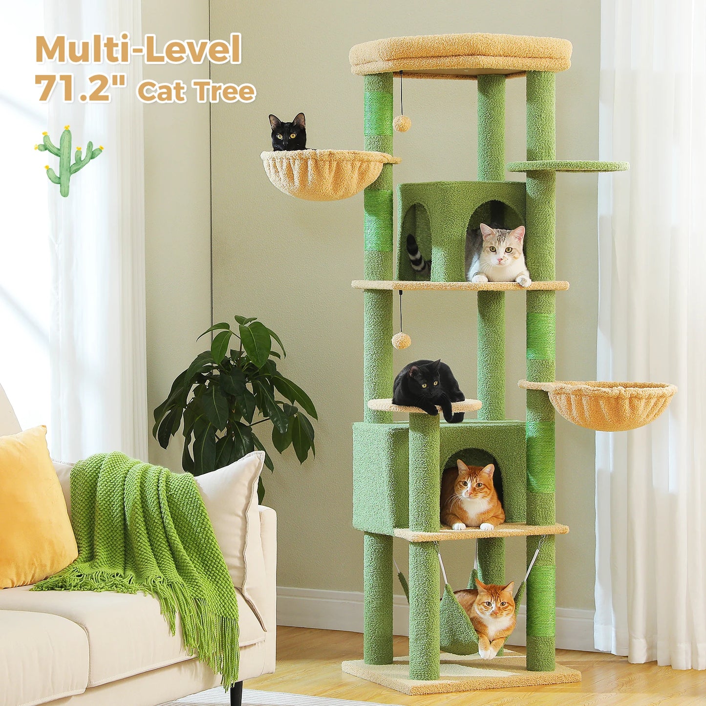 PEQULTICN Luxury Cat Tree With Sisal Scratching Posts