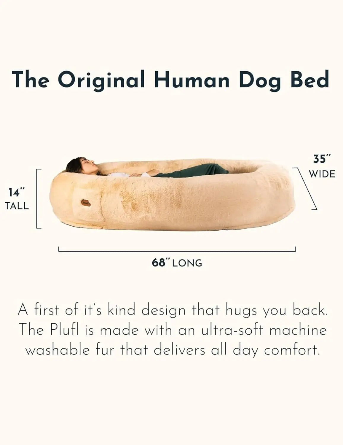 Human Dog Bed for Adults and Kids With Memory Foam