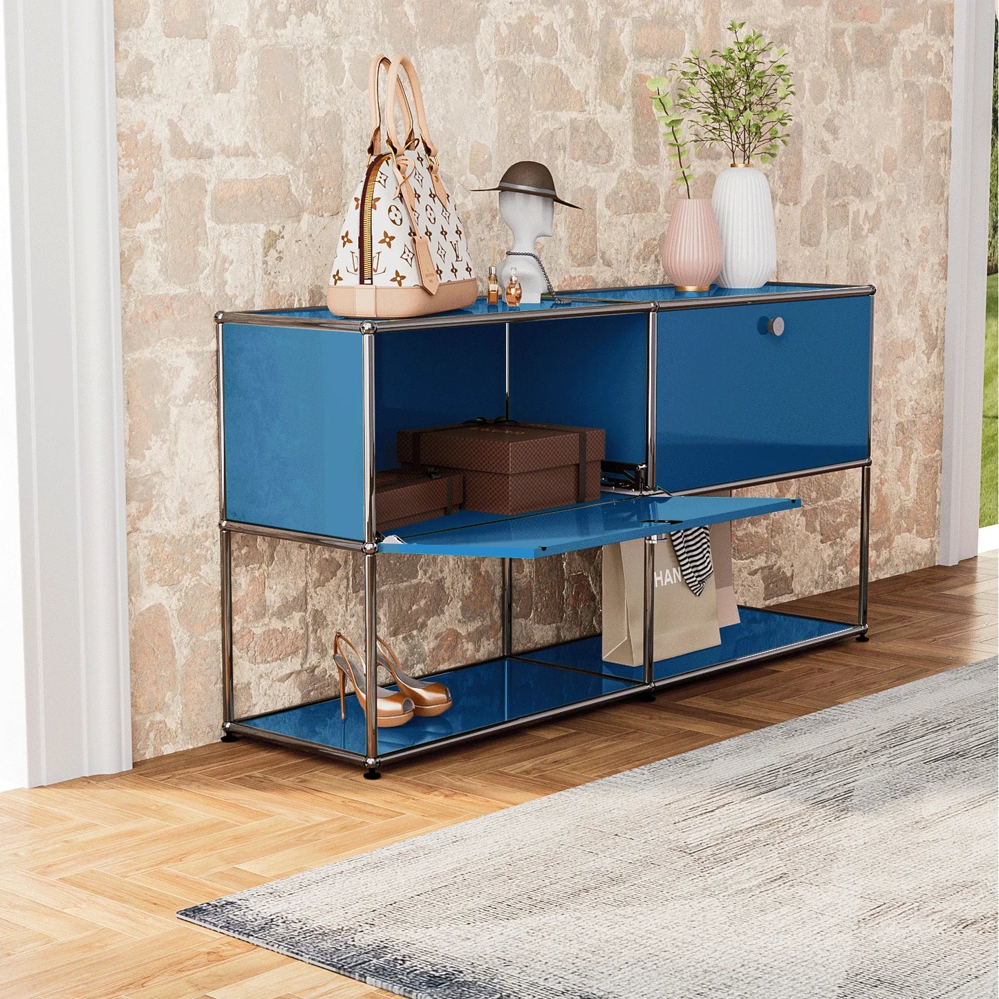Module Storage Cabinet Storage Shelf Sideboard TV Night Stand Cabinet Beside Table Home Furniture Living Room Organizer