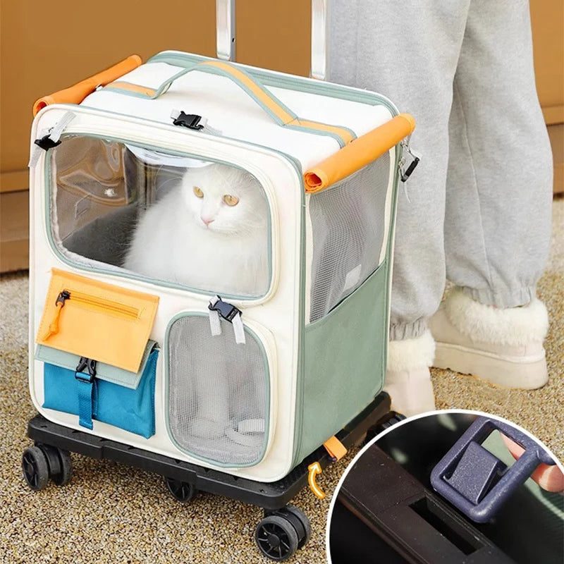 Hoopet Portable Pet Trolley Bag For Cats And Small Dogs