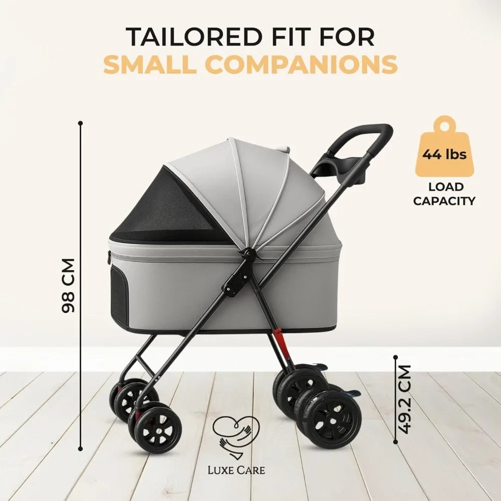 DAFIFY Four Wheel Foldable Pet Stroller For Dogs And Cats